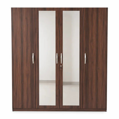 Home Box Kulltorp Plus 4-Door Wardrobe with Mirror | Dark Brown - used 6 months