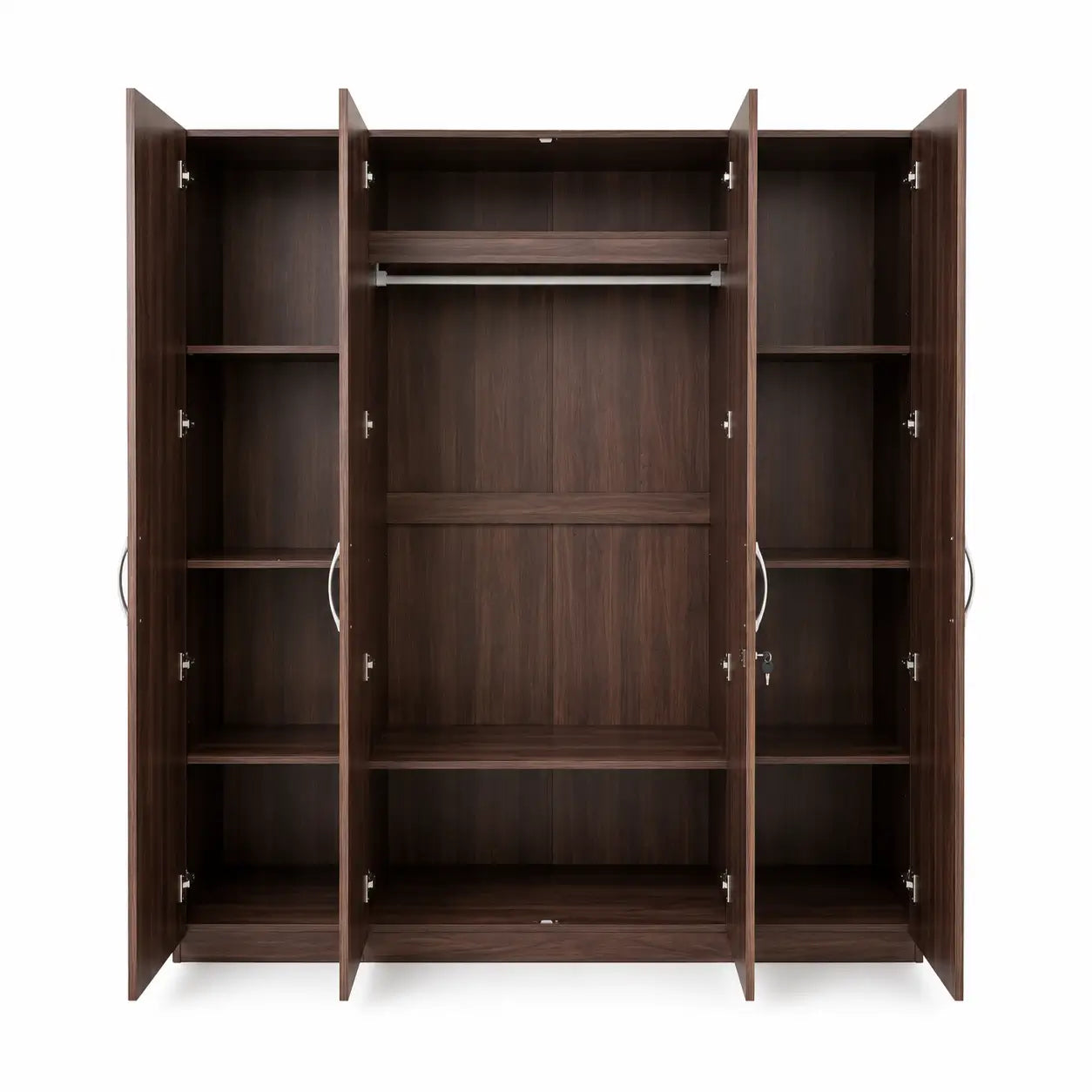 Home Box Kulltorp Plus 4-Door Wardrobe with Mirror | Dark Brown - used 6 months