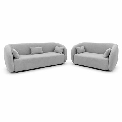 United Furniture Orrin Sofa Set 3+2 | Light Grey, Modern Curved Design - used 3 weeks