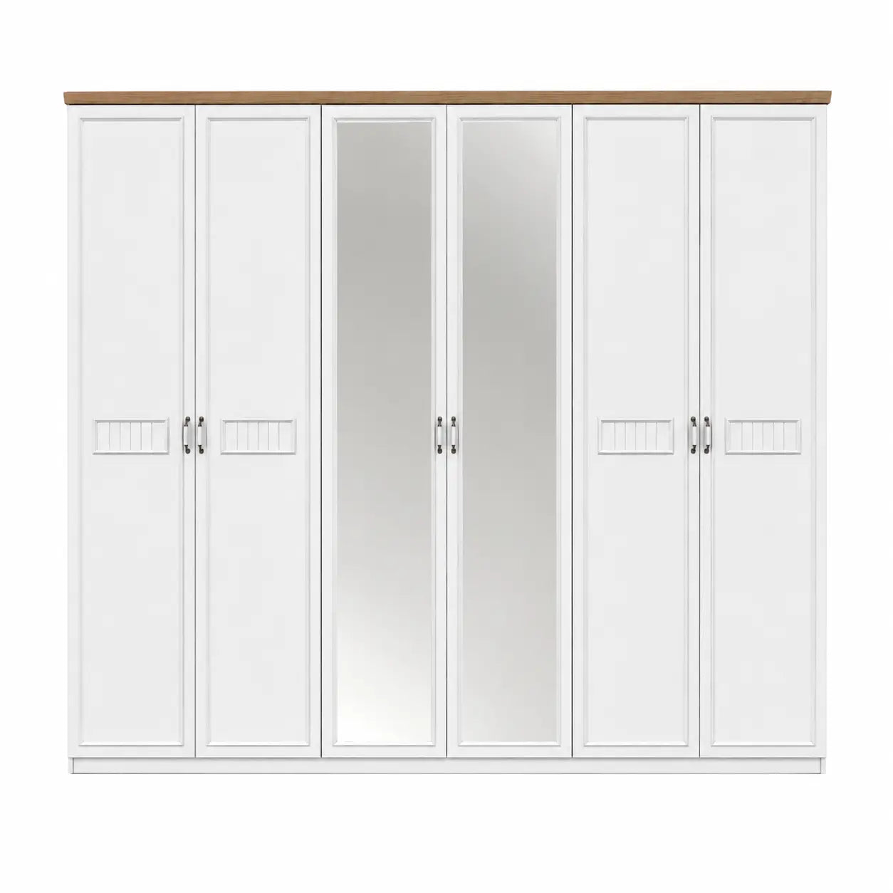 Home Box Victoria 6-Door Wardrobe with Mirrors | Modern, 261x63x209 cm - used 8 months