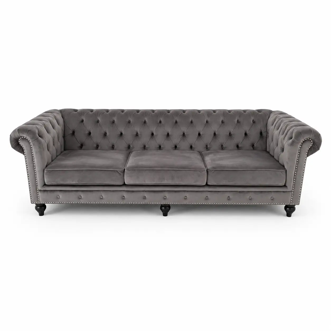 Abbyson Grand Chesterfield Velvet Sofa - used 1 Year