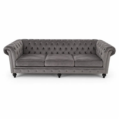 Abbyson Grand Chesterfield Velvet Sofa - used 1 Year