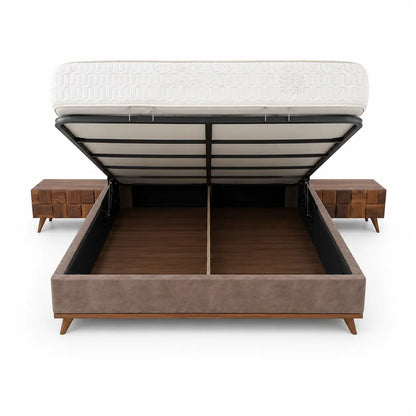 Home Box King Bed Set with Hydraulic Storage, Dresser & Nightstands - used 11 months