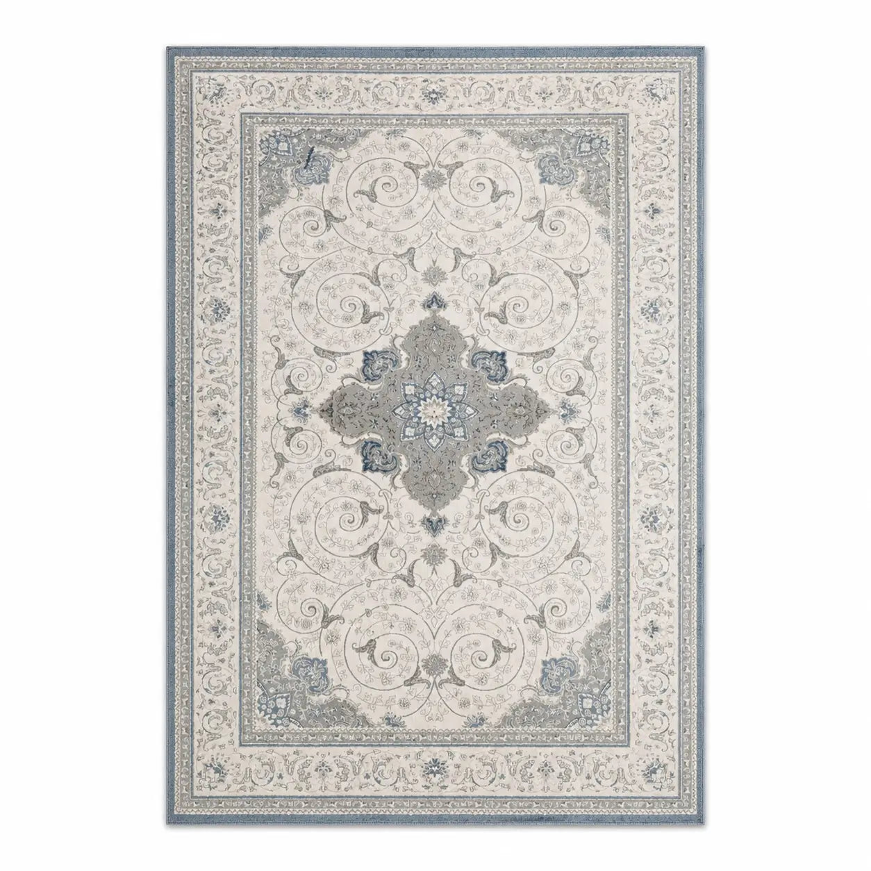 Medallion Area Rug | Persian-Inspired, Cream/Blue/Grey, 200x300 cm - used 3 months