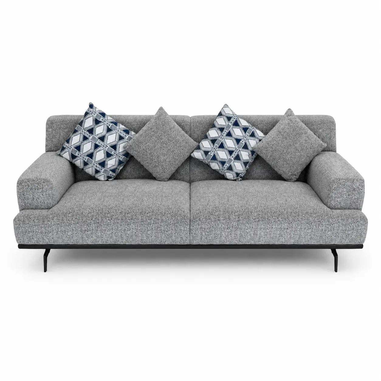 Home Center Steve Fabric Sofa Set | 3-Seater + 2-Seater + 2 Armchairs Textured Upholstery - used 1 Year