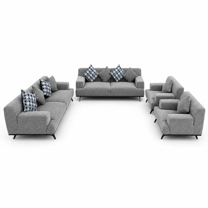 Home Center Steve Fabric Sofa Set | 3-Seater + 2-Seater + 2 Armchairs Textured Upholstery - used 1 Year