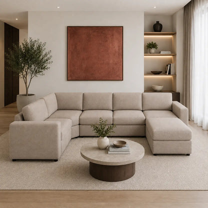 Eterno Plus Sofa | Fabric 4-Piece Modular Sectional with Storage Ottoman - used 8 months