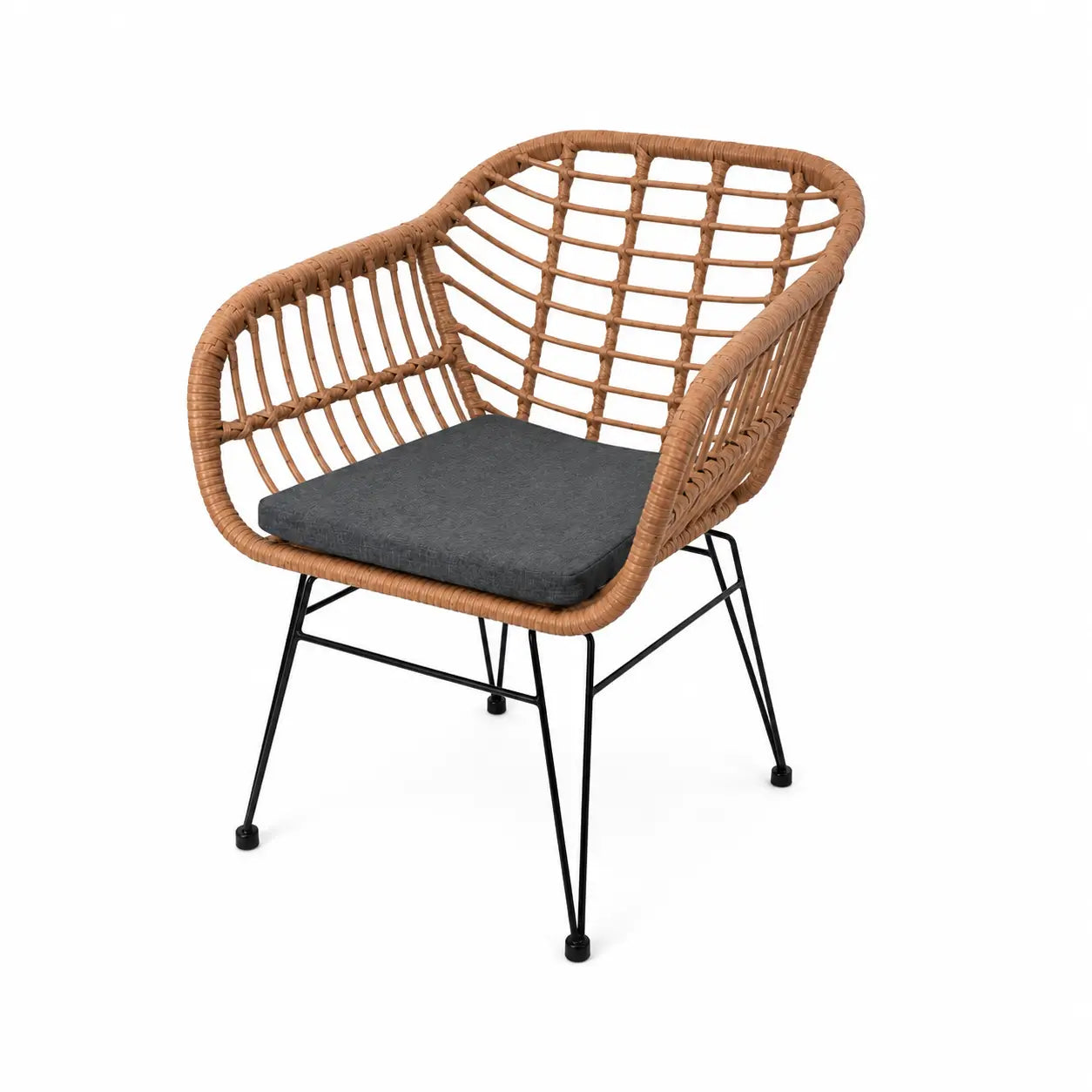 Jeffcoco Hand-Woven Rattan Chair with Cushion - used 4 months