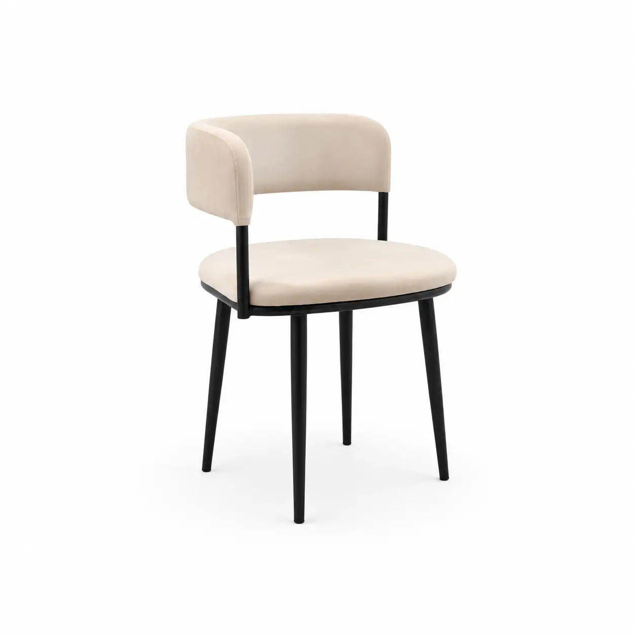 Minimalist Black Rectangular Dining Set | 4 Mid-Century Upholstered Chairs, 110x67x75 cm - used 5 months