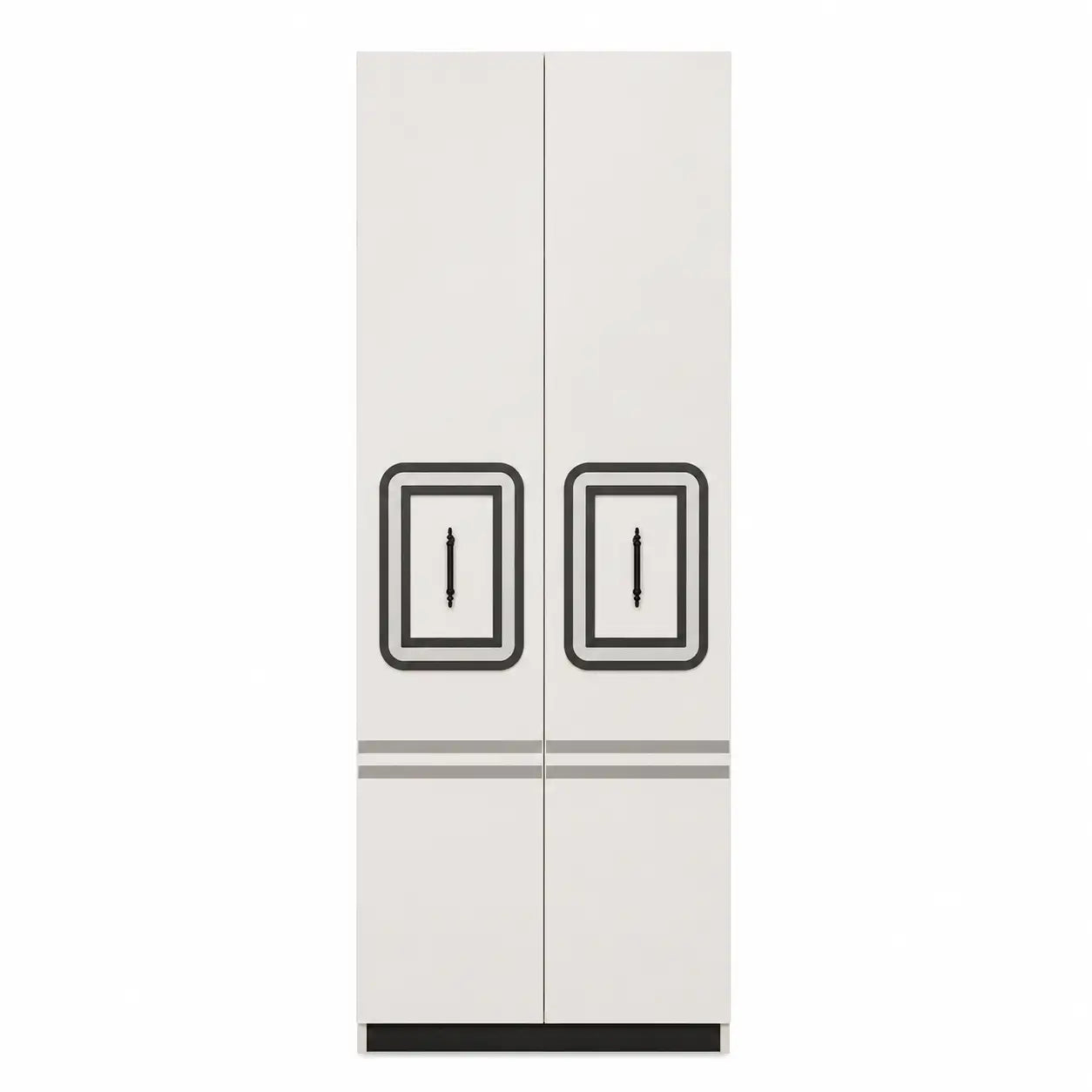 2-Door Wardrobe | White with Black Accent used 6 months