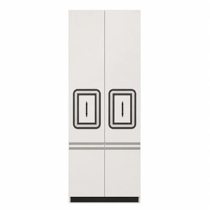 2-Door Wardrobe | White with Black Accent used 6 months