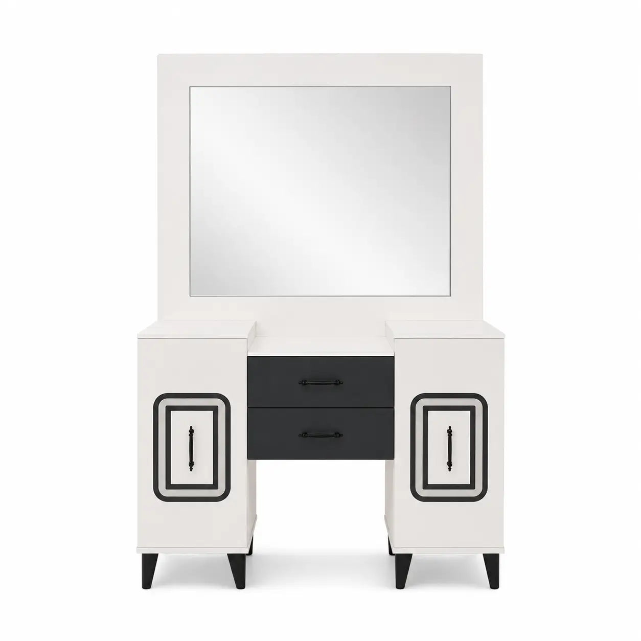 King Bedroom Set with LED Headboard, Hydraulic Storage & 6-Door Wardrobe | Black/White, 180x200 cm - used 8 months