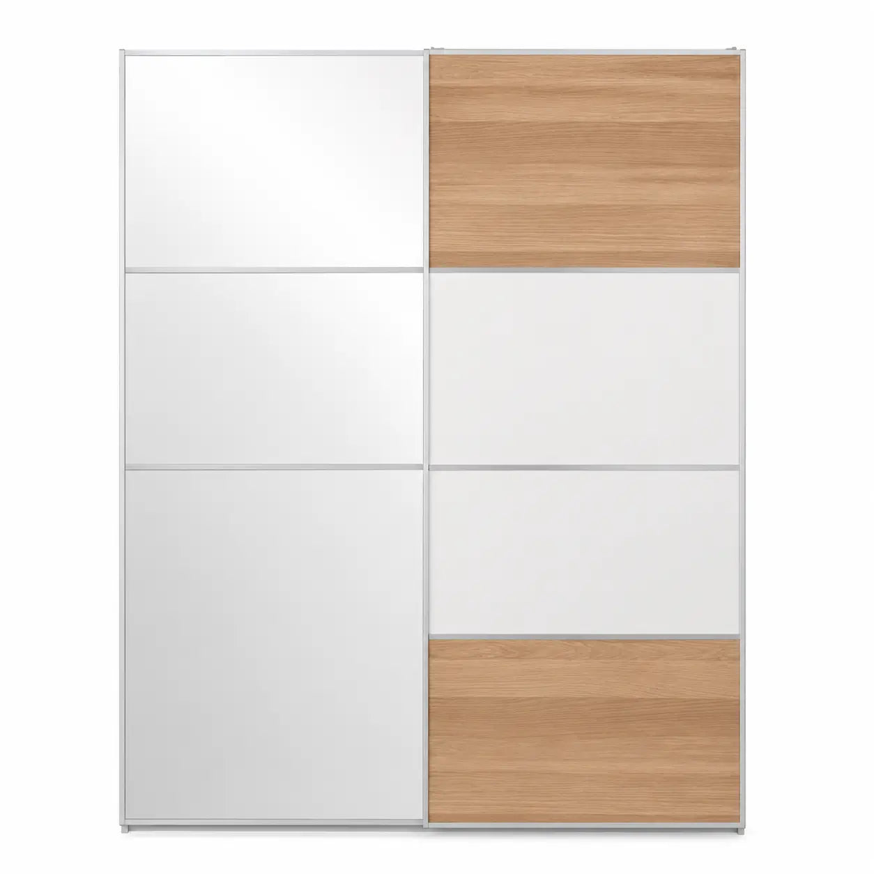 IKEA SKYTTA/MEHAMN/AULI Sliding Door Combination | White/Oak Effect Mirror Glass - used 5 months