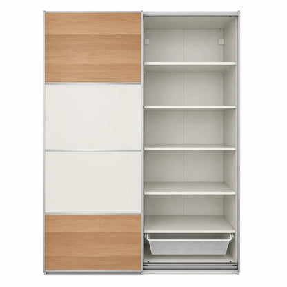 IKEA SKYTTA/MEHAMN/AULI Sliding Door Combination | White/Oak Effect Mirror Glass - used 5 months