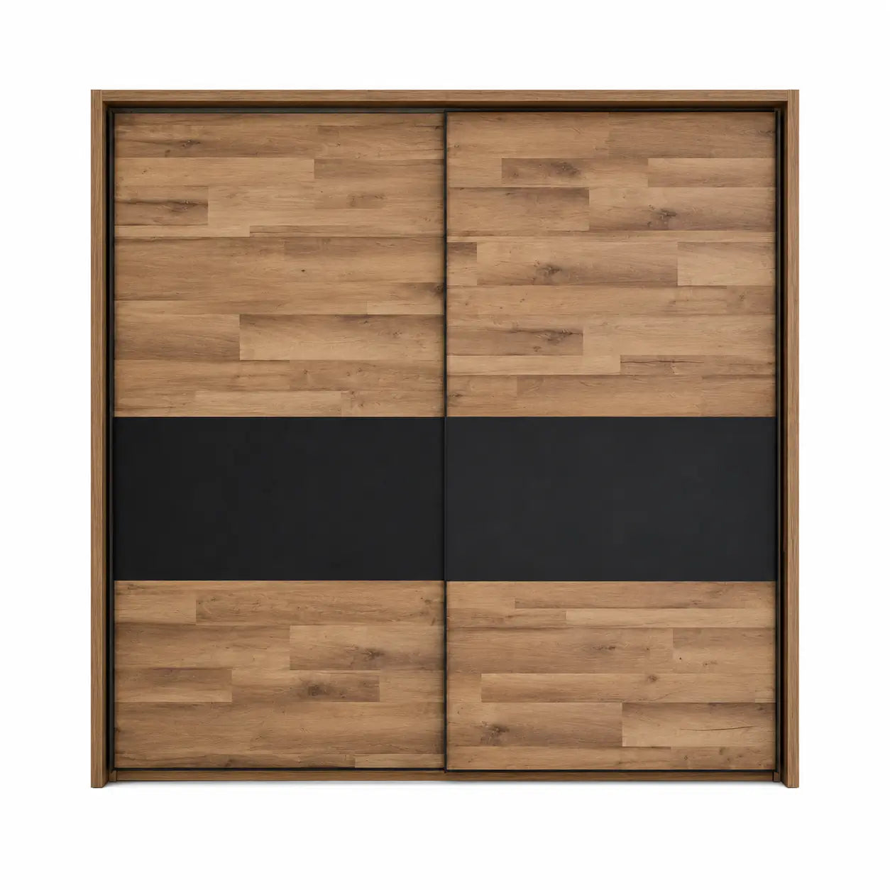 Forte Sliding Door Wardrobe | Rustic Stave Oak & Black Matte - used 7 months