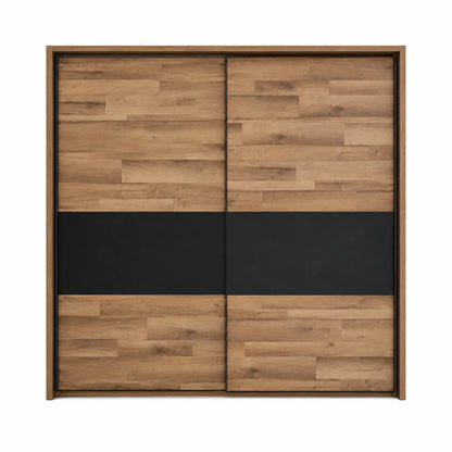 Forte Sliding Door Wardrobe | Rustic Stave Oak & Black Matte - used 7 months