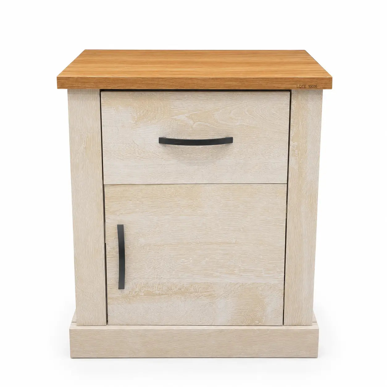 Rustic-Style Wooden Nightstand | Light-Washed & Oak Top, 40x39x51 cm - used 3 months