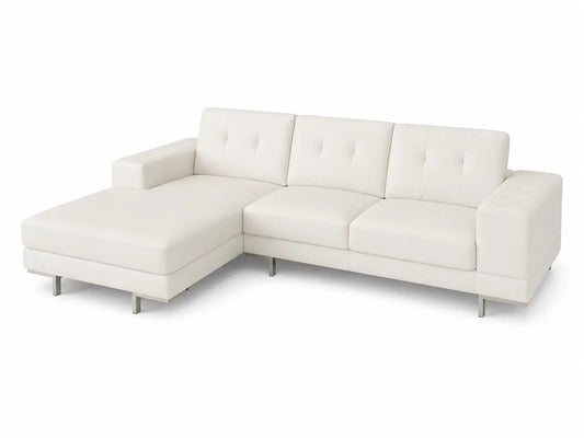 3-Seater Faux Leather Left Corner Sofa | Tufted Back - used 2 months