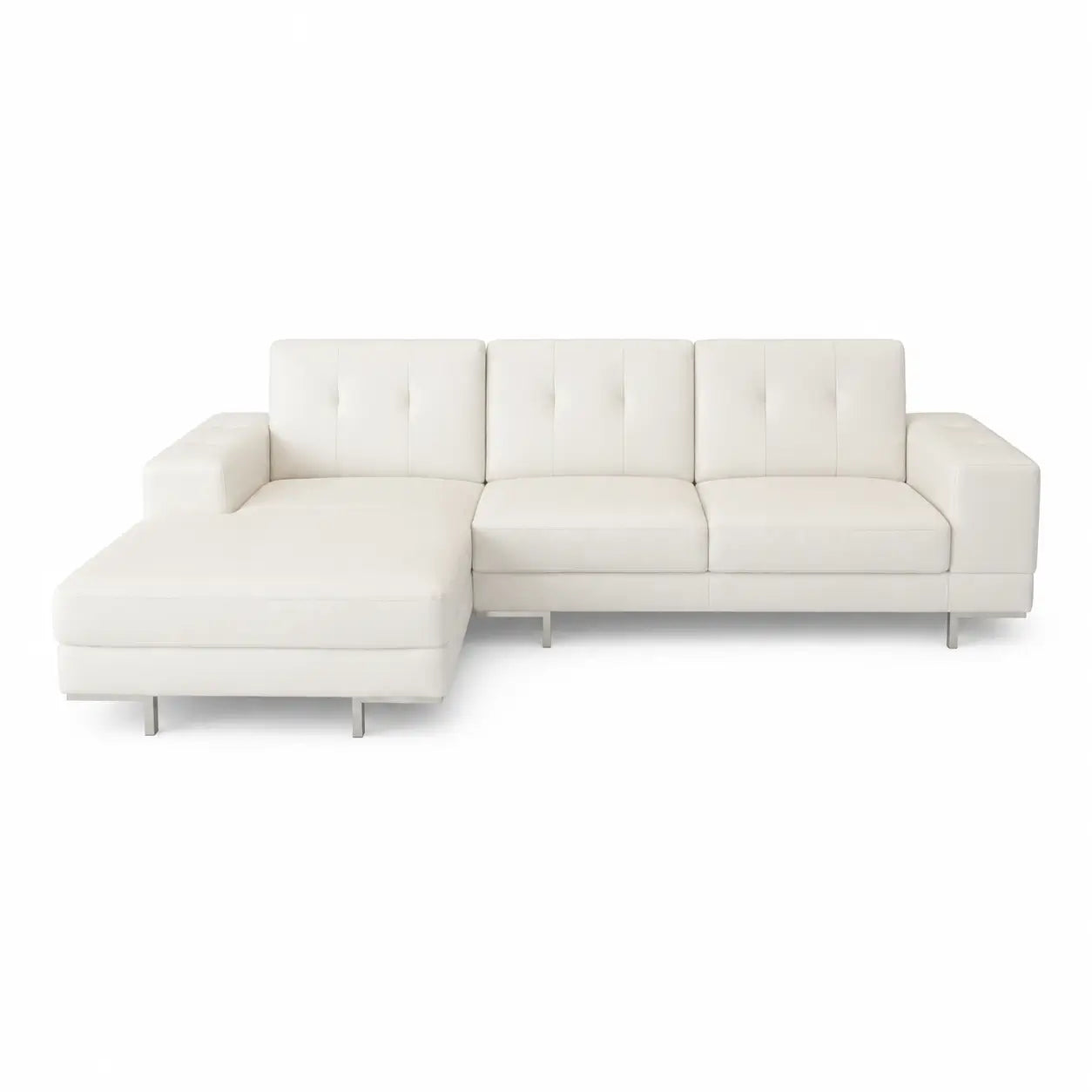 3-Seater Faux Leather Left Corner Sofa | Tufted Back - used 2 months