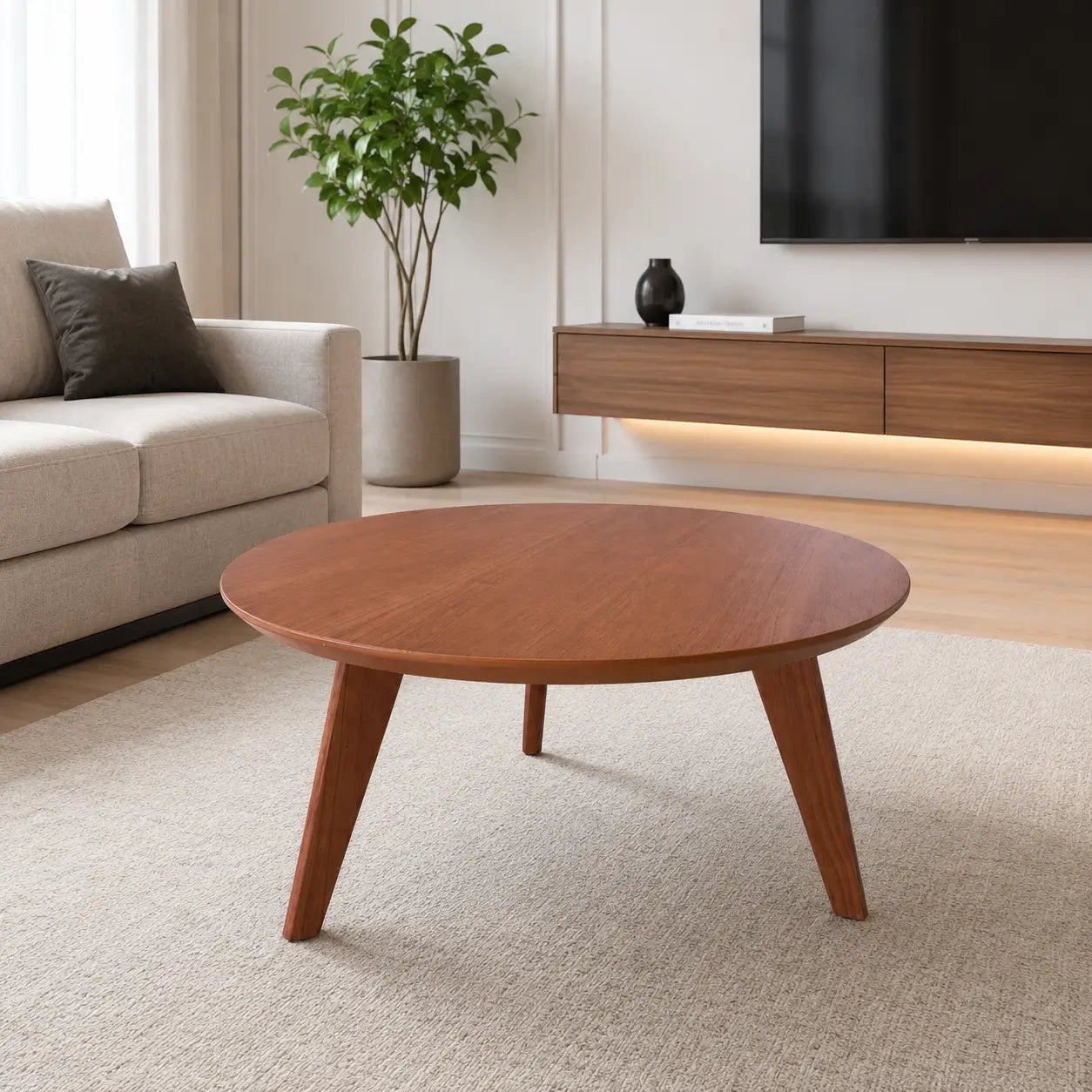 Manhattan Comfort Moore Mid-Century Modern Round Coffee Table - used 3 months
