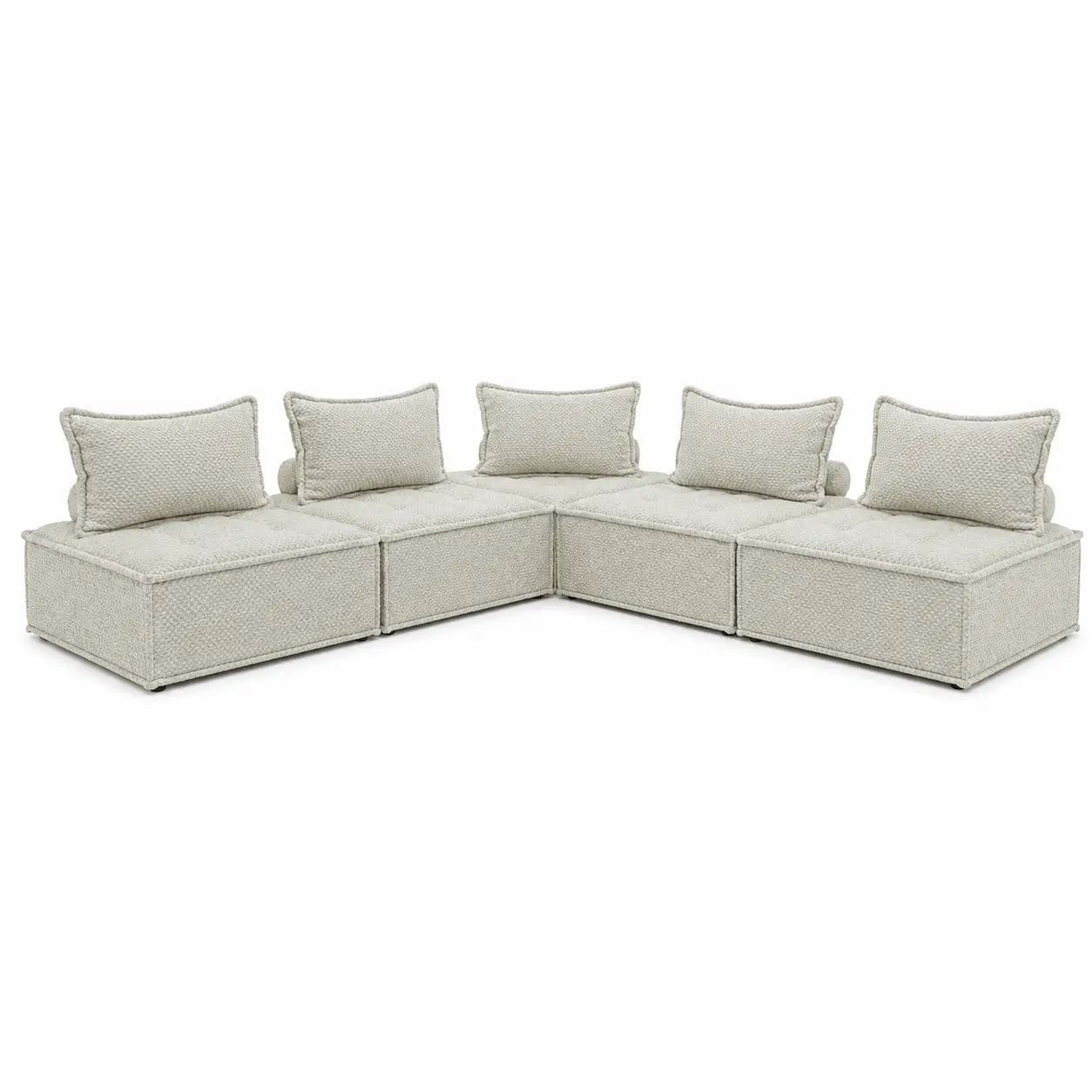 Ashley Bales Taupe 5-Piece Modular Accent Chair Set | Checkered, Armless - used 5 months