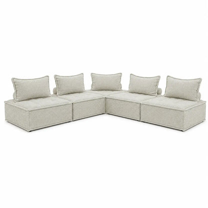 Ashley Bales Taupe 5-Piece Modular Accent Chair Set | Checkered, Armless - used 5 months