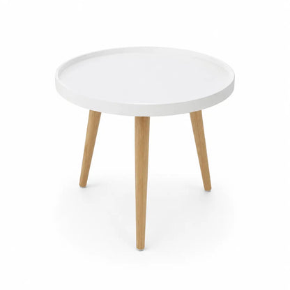Art SHOPPEE Round Solid Wood Side Table | White - used 2 months