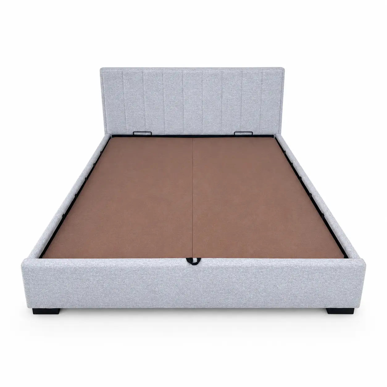 King Ottoman Storage Bed Frame without mattress | Light Grey Upholstered, Hydraulic Lift, 180x200 cm - used 3 months