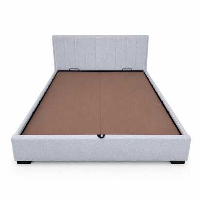 King Ottoman Storage Bed Frame without mattress | Light Grey Upholstered, Hydraulic Lift, 180x200 cm - used 3 months