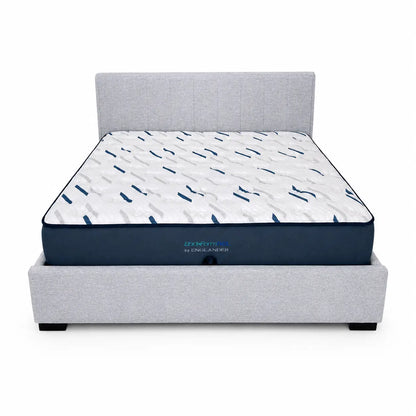 King Ottoman Storage Bed Frame without mattress | Light Grey Upholstered, Hydraulic Lift, 180x200 cm - used 3 months
