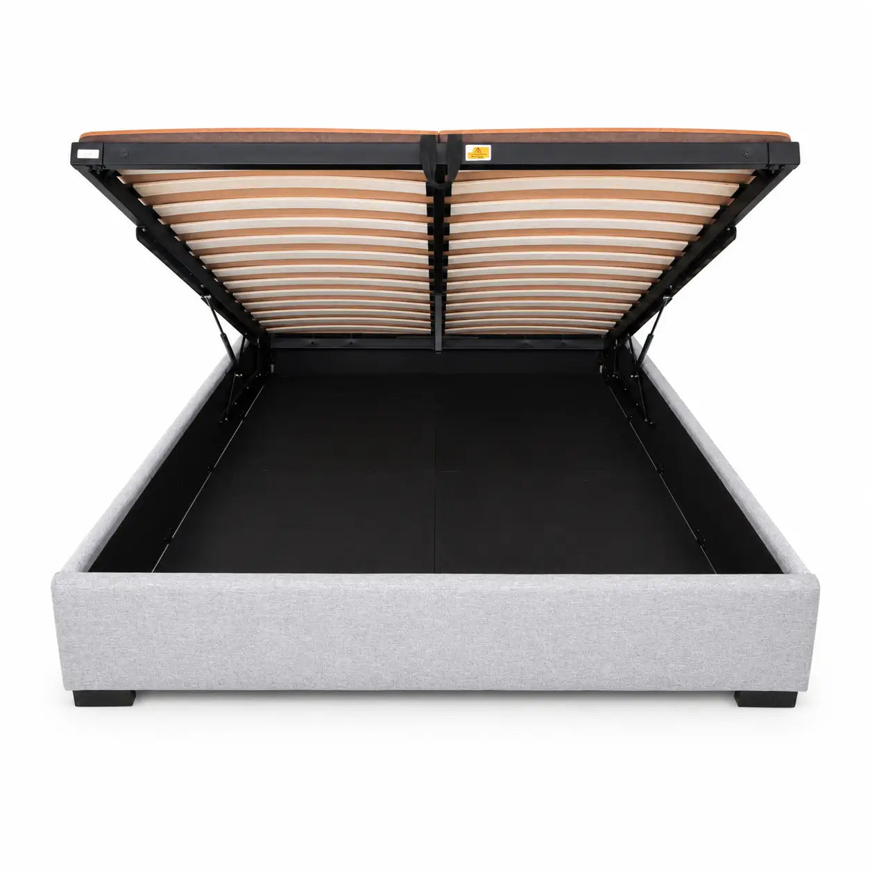 King Ottoman Storage Bed Frame without mattress | Light Grey Upholstered, Hydraulic Lift, 180x200 cm - used 3 months