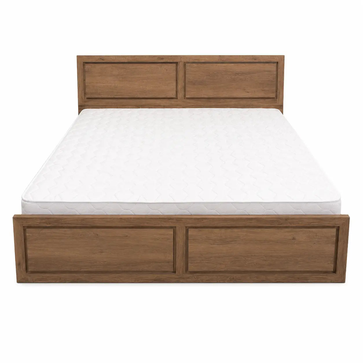 Queen Bed with Mattress | Natural Wood Grain, 160x200 cm - used 8 months