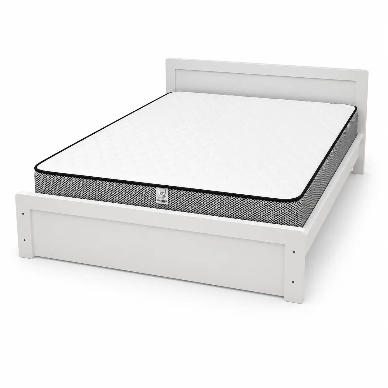 King Bed with Mattress | White, 180x200 cm - used 6 months