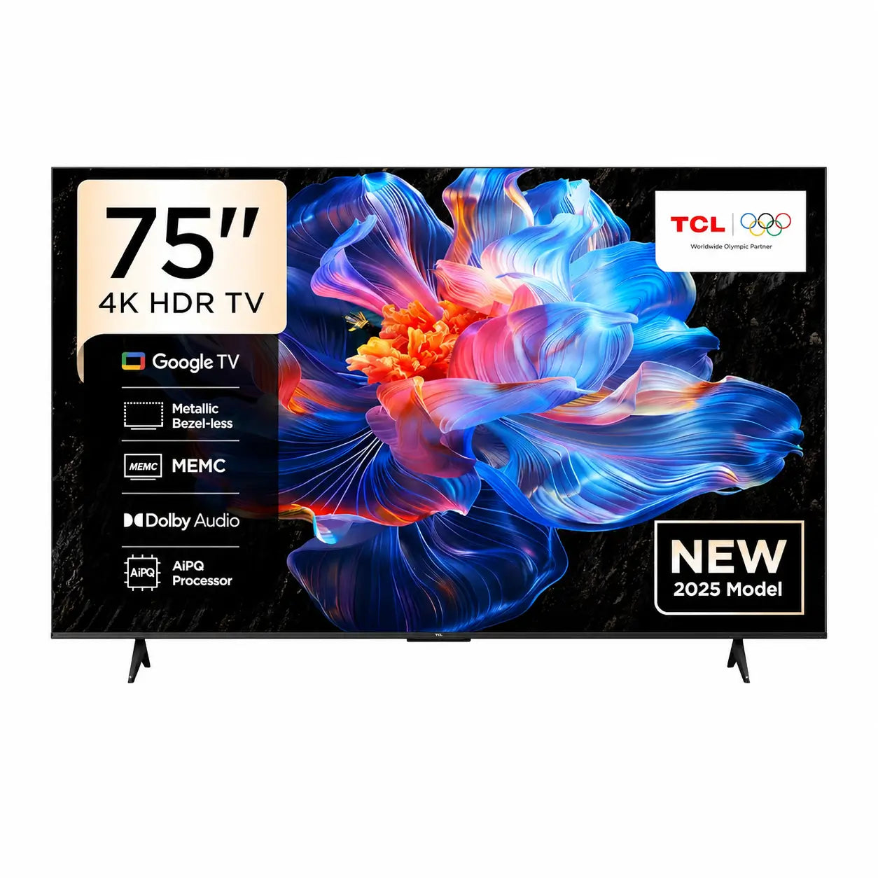 TCL 75P6K 75-Inch 4K HDR Google TV | 2025 Model, AiPQ Processor