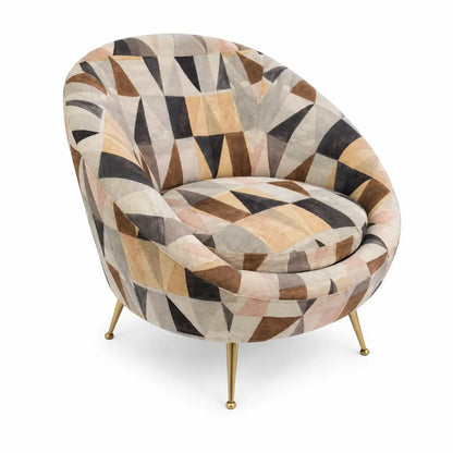 Geometric Pattern Barrel Accent Chair - used 7 months