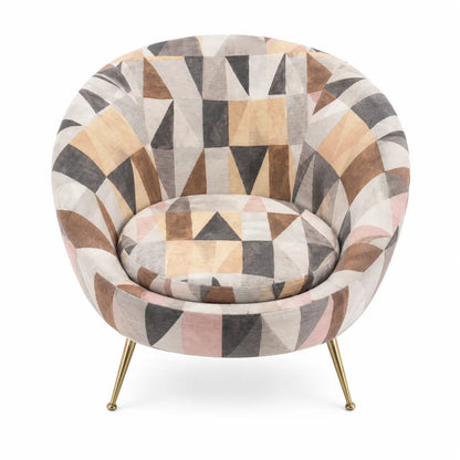 Geometric Pattern Barrel Accent Chair - used 7 months