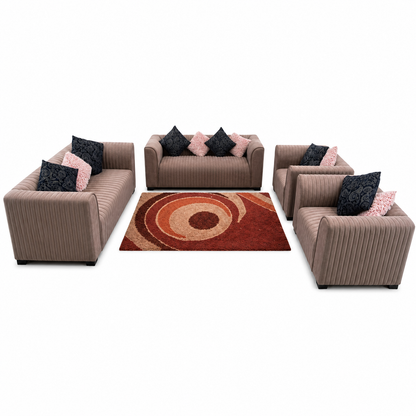 Modern Channel Tufted Sofa Set | Taupe Fabric, 3+2+1+1 - used 5 months