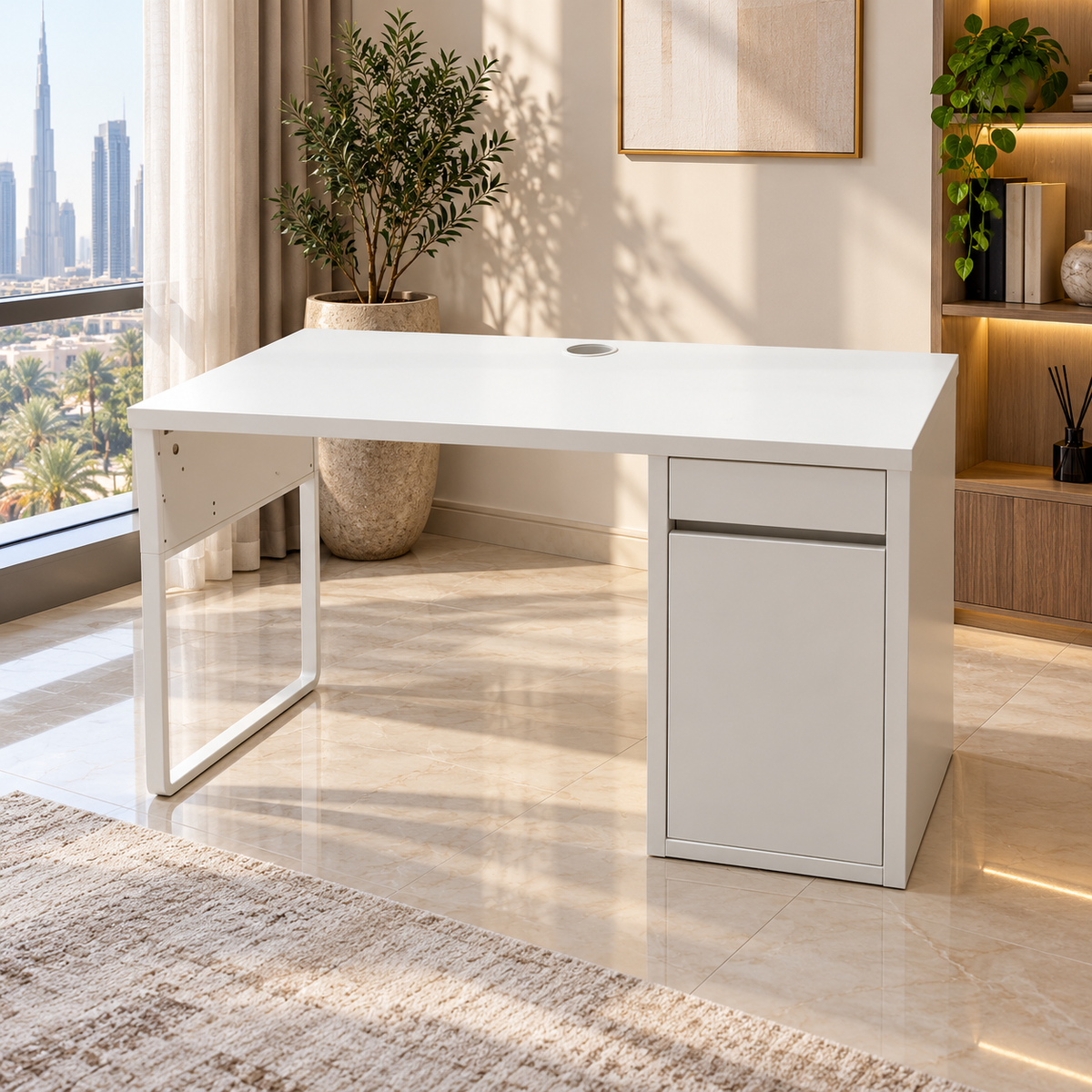 IKEA MICKE Desk with Drawer & Storage – White – 105 × 50 cm