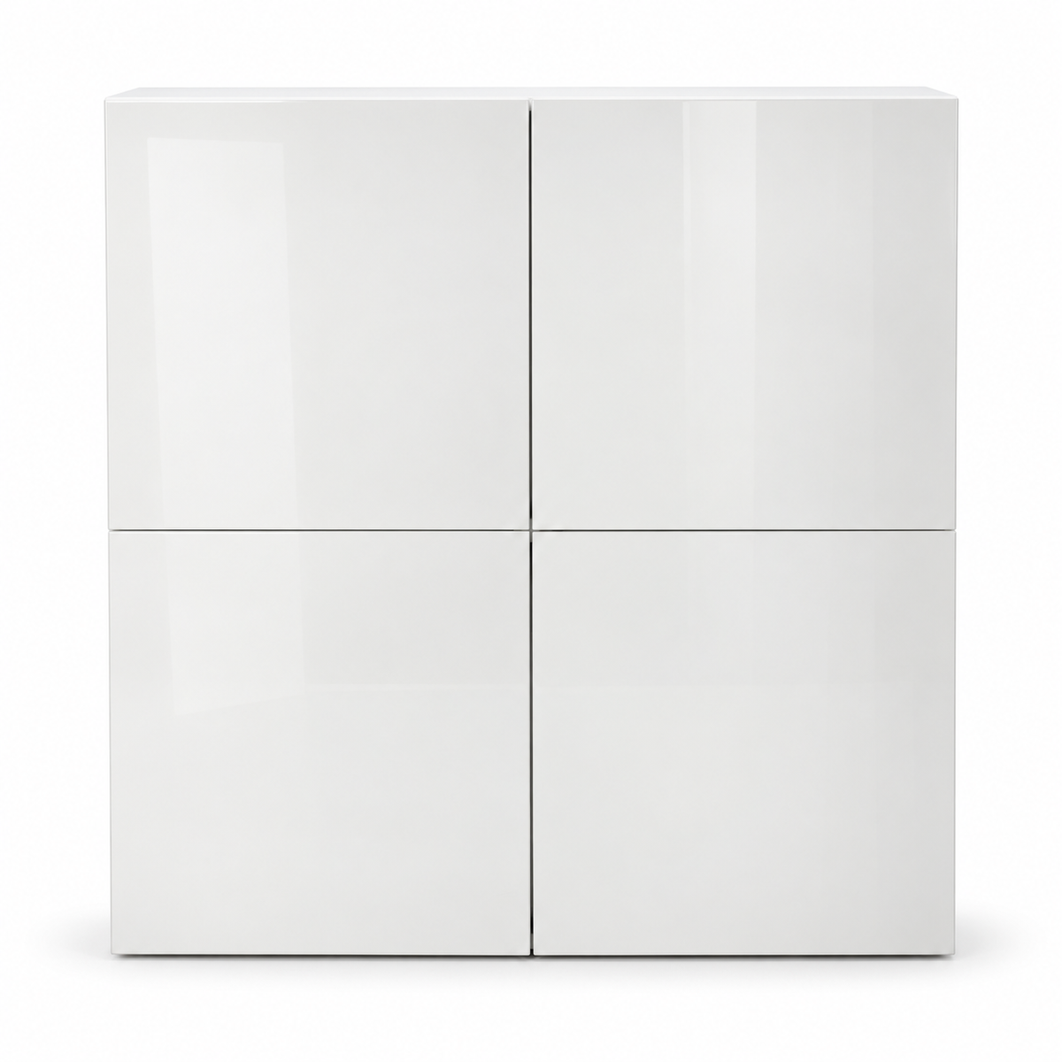 IKEA BESTÅ Storage Cabinet with SELSVIKEN High-Gloss Doors – White – 120 × 42 × 128 cm
