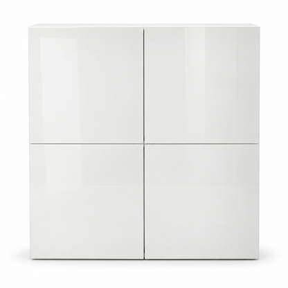 IKEA BESTÅ Storage Cabinet with SELSVIKEN High-Gloss Doors – White – 120 × 42 × 128 cm