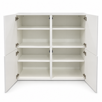IKEA BESTÅ Storage Cabinet with SELSVIKEN High-Gloss Doors – White – 120 × 42 × 128 cm