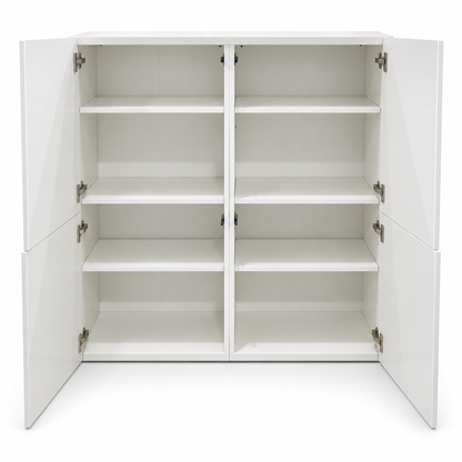 IKEA BESTÅ Storage Cabinet with SELSVIKEN High-Gloss Doors – White – 120 × 42 × 128 cm