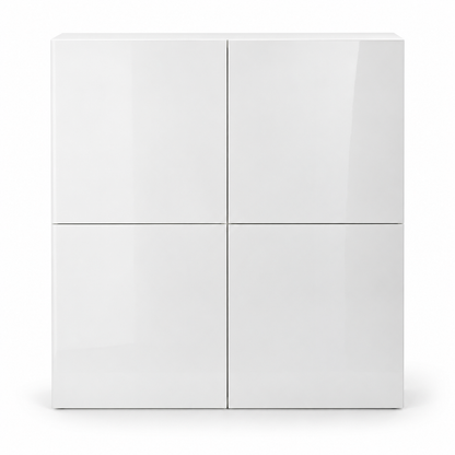 IKEA BESTÅ Storage Cabinet with SELSVIKEN High-Gloss Doors – White – 120 × 42 × 128 cm