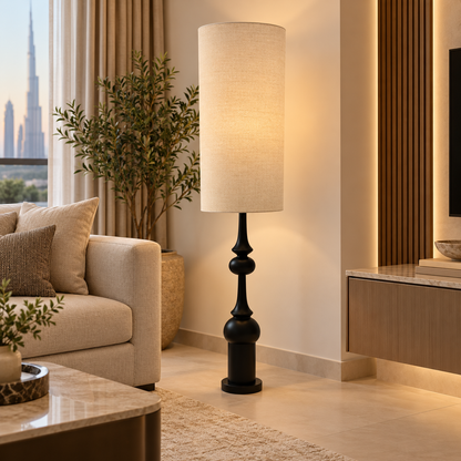 Home Centre Gannet Resin Floor Lamp – Black & Beige – 156 cm