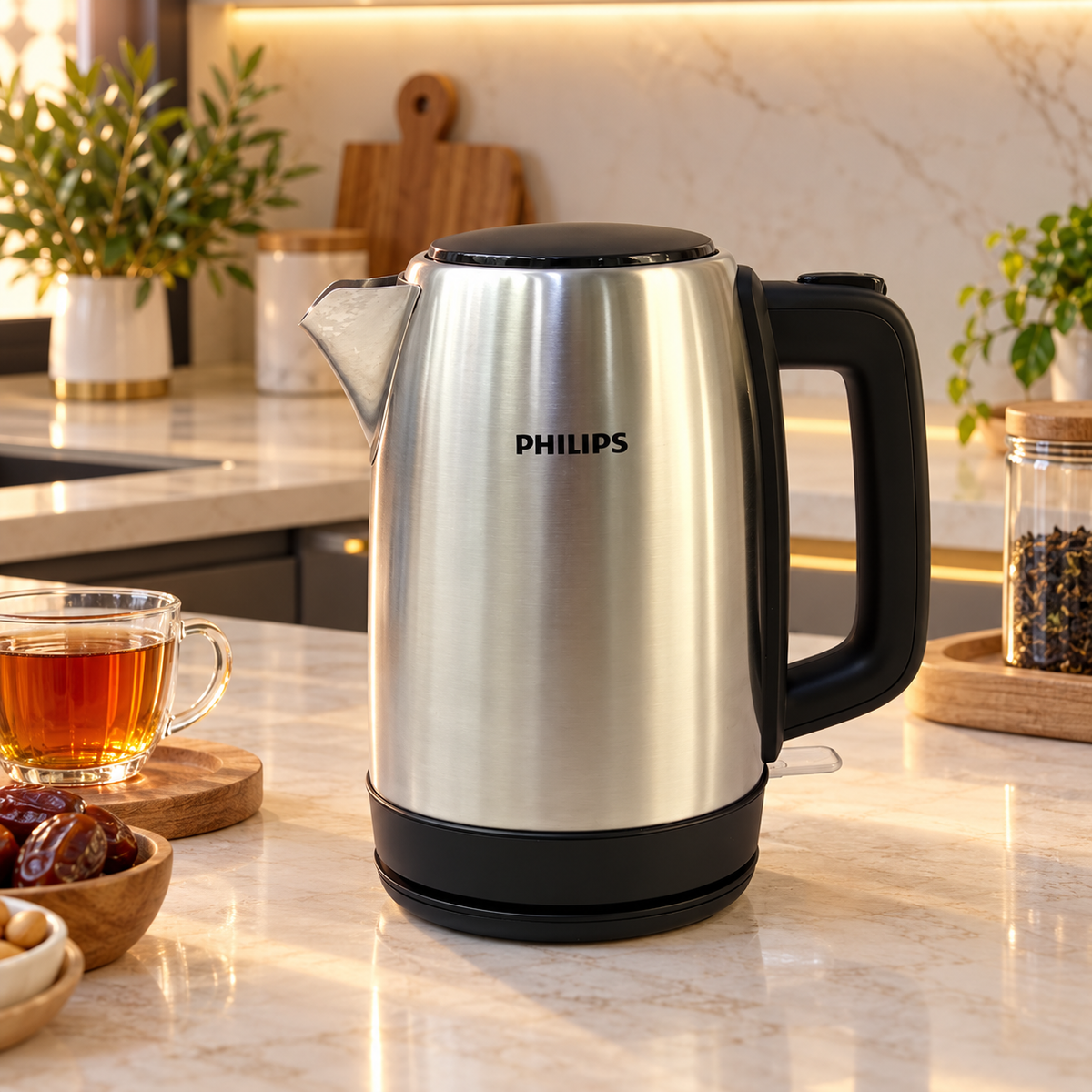Philips HD9350/92 1.7L Stainless Steel Electric Kettle – Silver & Black