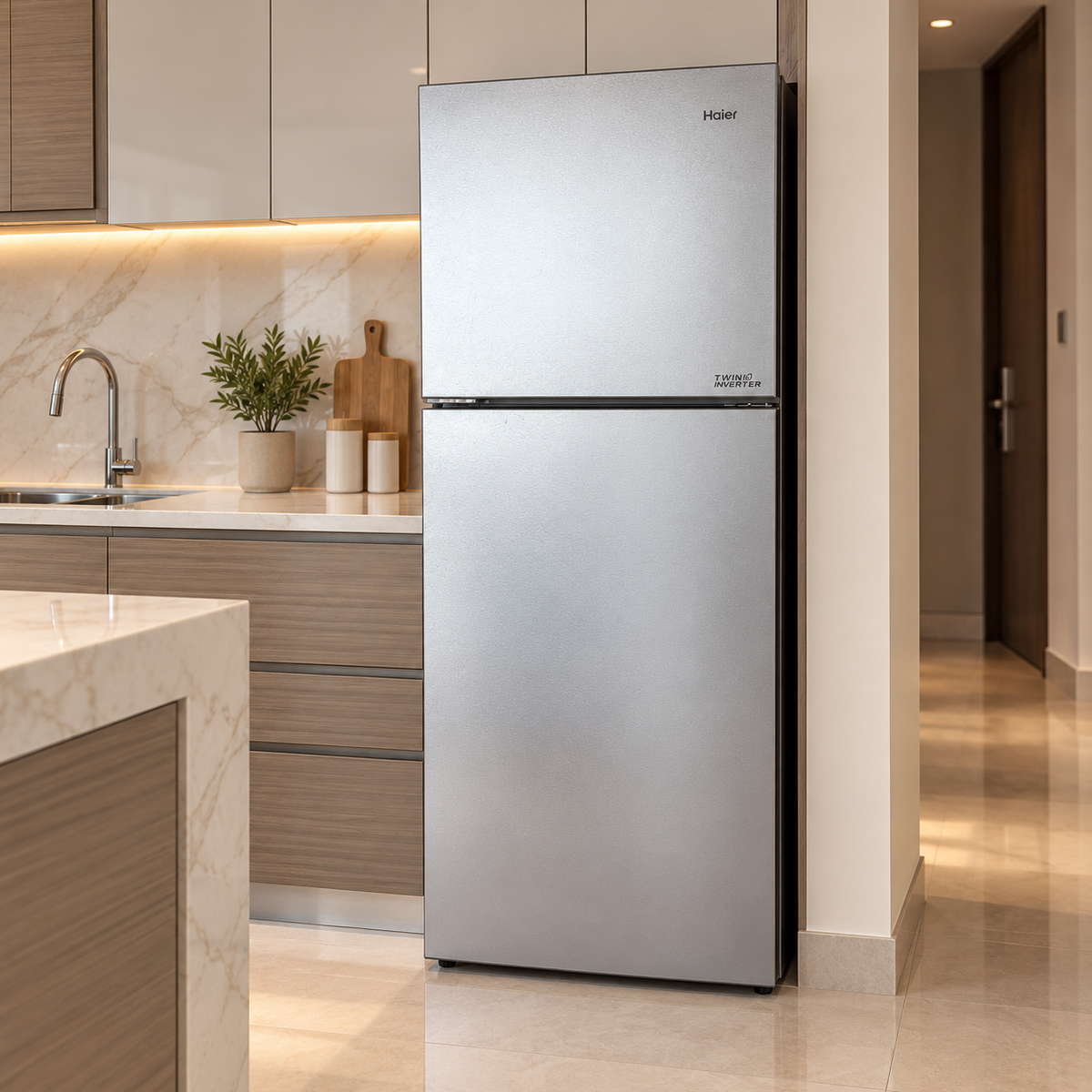 Haier HRF-468NS 357L Twin Inverter Top Mount Refrigerator – Silver