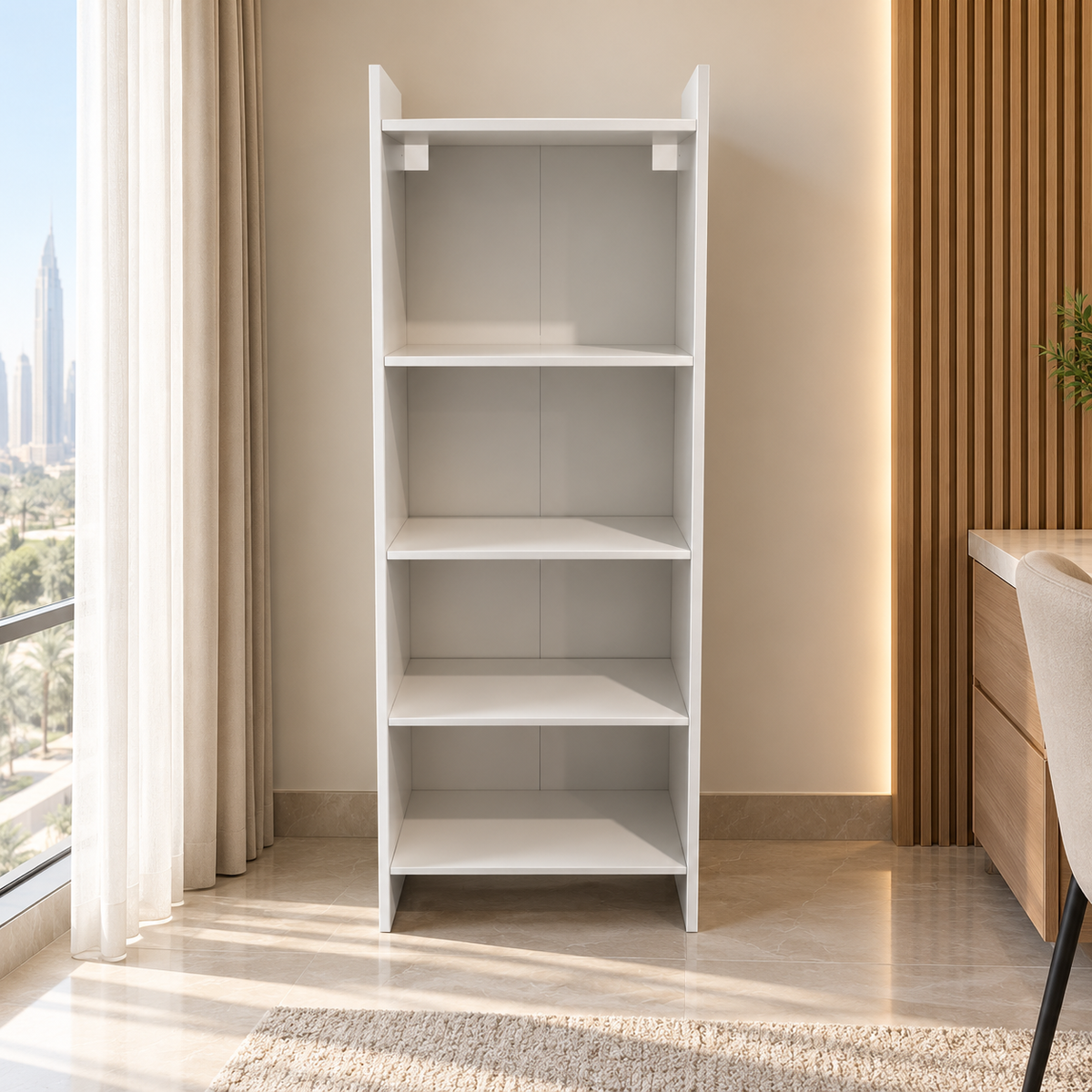 IKEA BAGGEBO 4-Shelf Bookcase – White – 50 × 25 × 160 cm