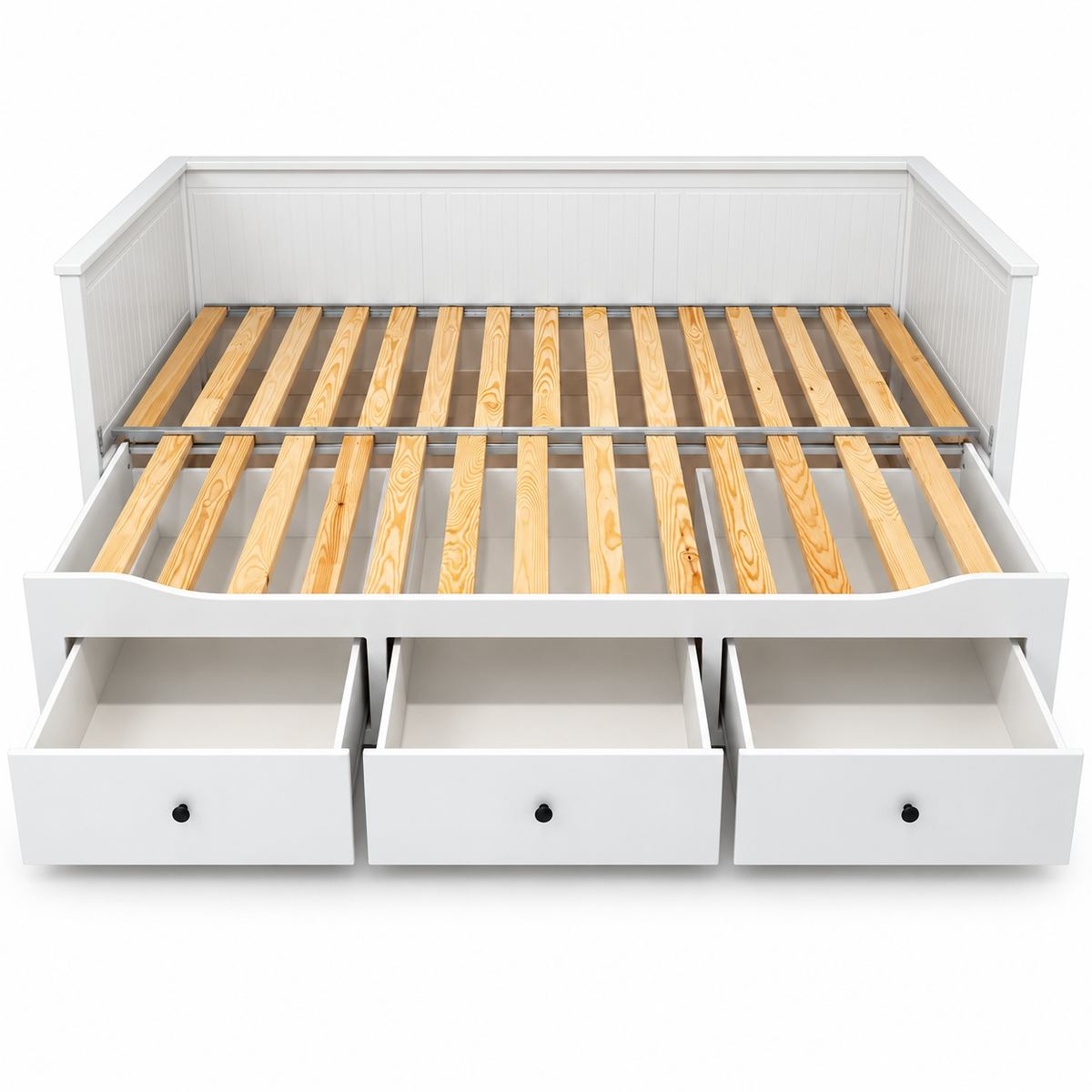 IKEA HEMNES Daybed with 3 Storage Drawers & Mattresses – White – 80 × 200 / 160 × 200 cm