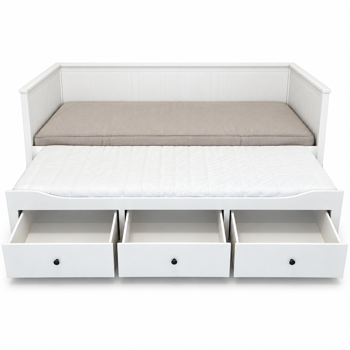 IKEA HEMNES Daybed with 3 Storage Drawers & Mattresses – White – 80 × 200 / 160 × 200 cm