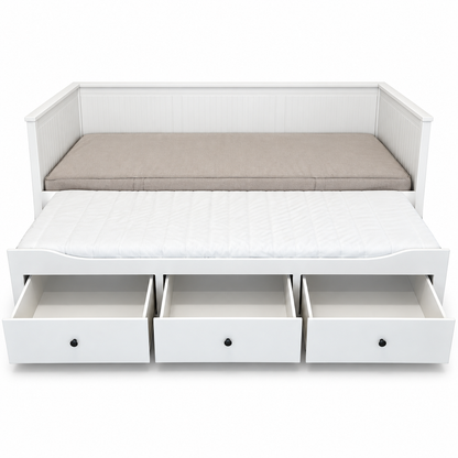 IKEA HEMNES Daybed with 3 Storage Drawers & Mattresses – White – 80 × 200 / 160 × 200 cm